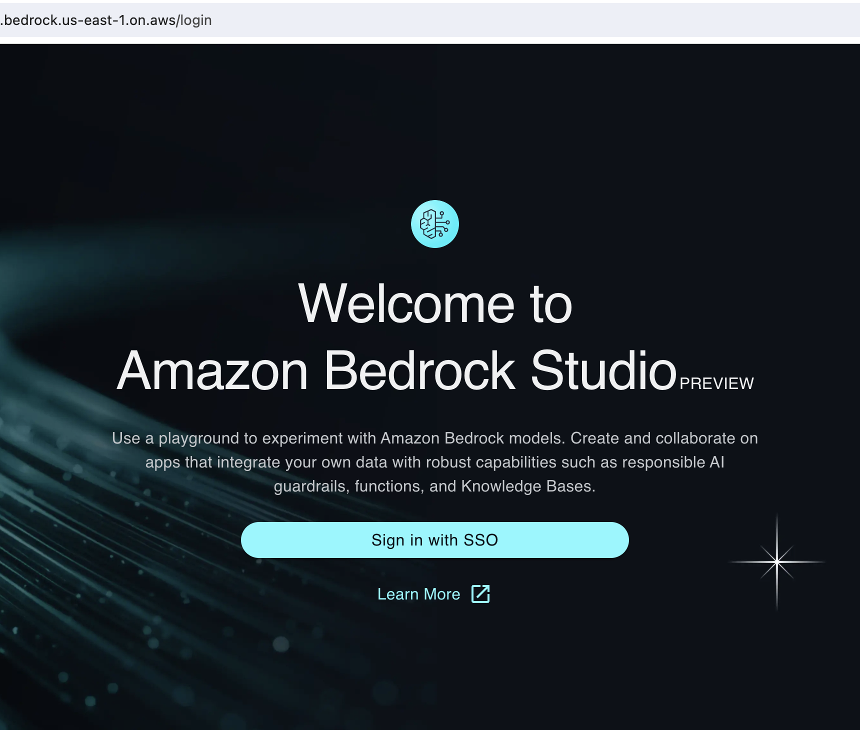 AWS Bedrock Studio landing - Architect Forward (architectFWD™)