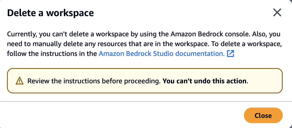 AWS Bedrock Studio - delete message in console - Architect Forward (architectFWD™)